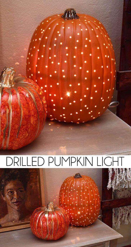 Drilled Pumpkin Light