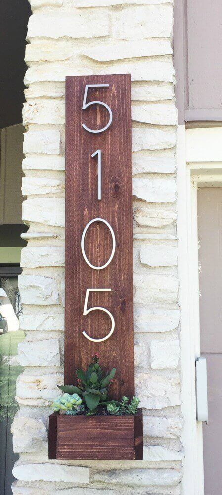 House Numbers Vertical Planter