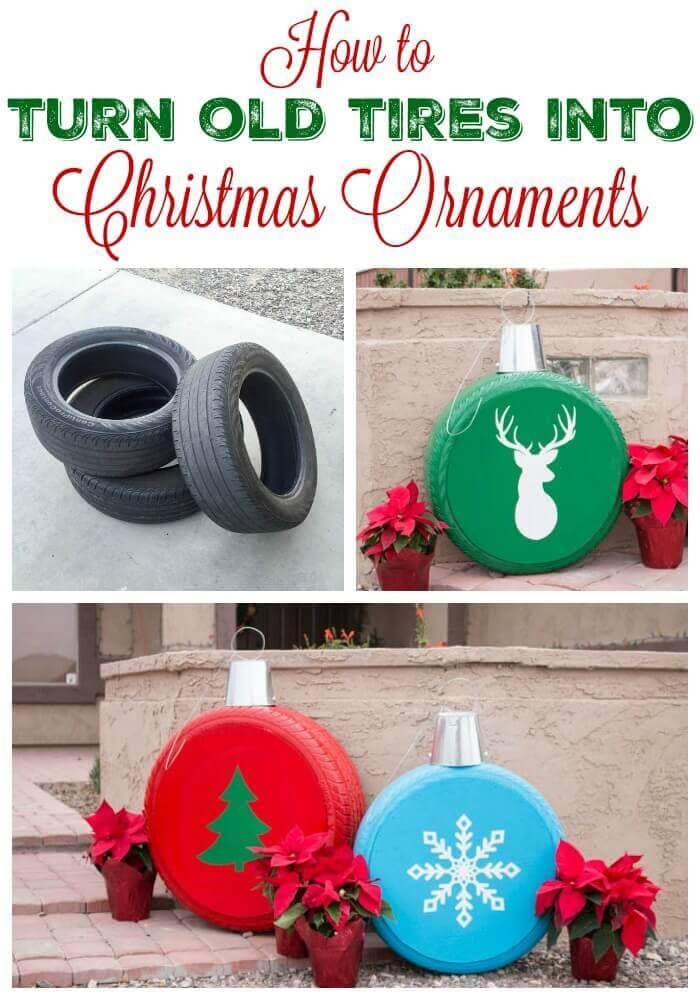Giant Ornaments From Tires