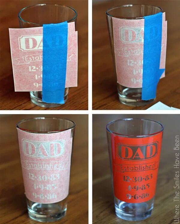 Dual-sided ‘Dad & Grandpa Established’ Etched Glass