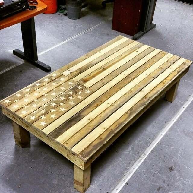 American Flag Pallet Coffee Table