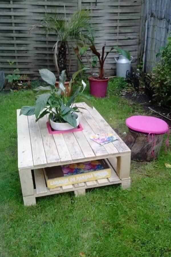 Pallet Coffee Table With Planter Box Inlay