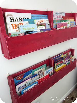 DIY Pallet Bookshelves