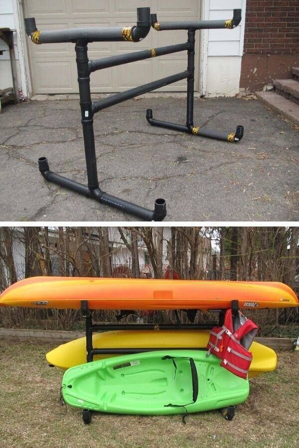 DIY Outdoor Kayak Storage Rack