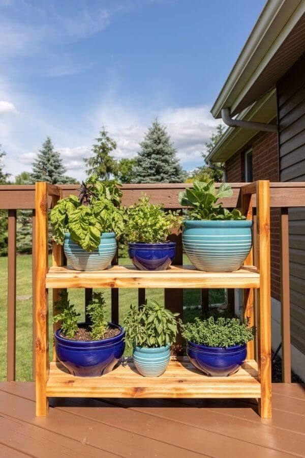 Outdoor Two-Tier Plant Stand
