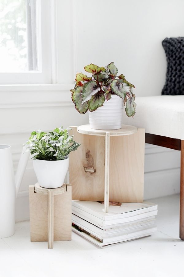 Plywood DIY Plant Stand