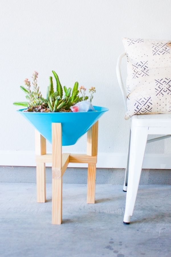 T-Shaped Wooden Plant Stand