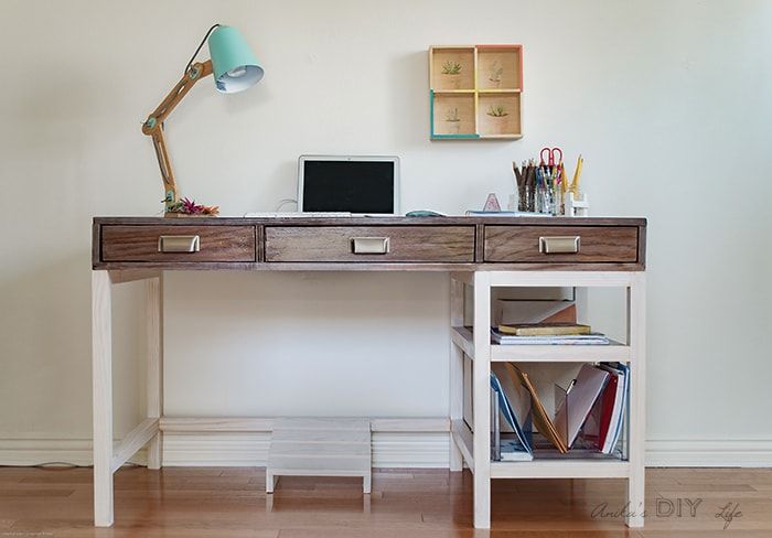 DIY Modern Farmhouse Desk With Storage