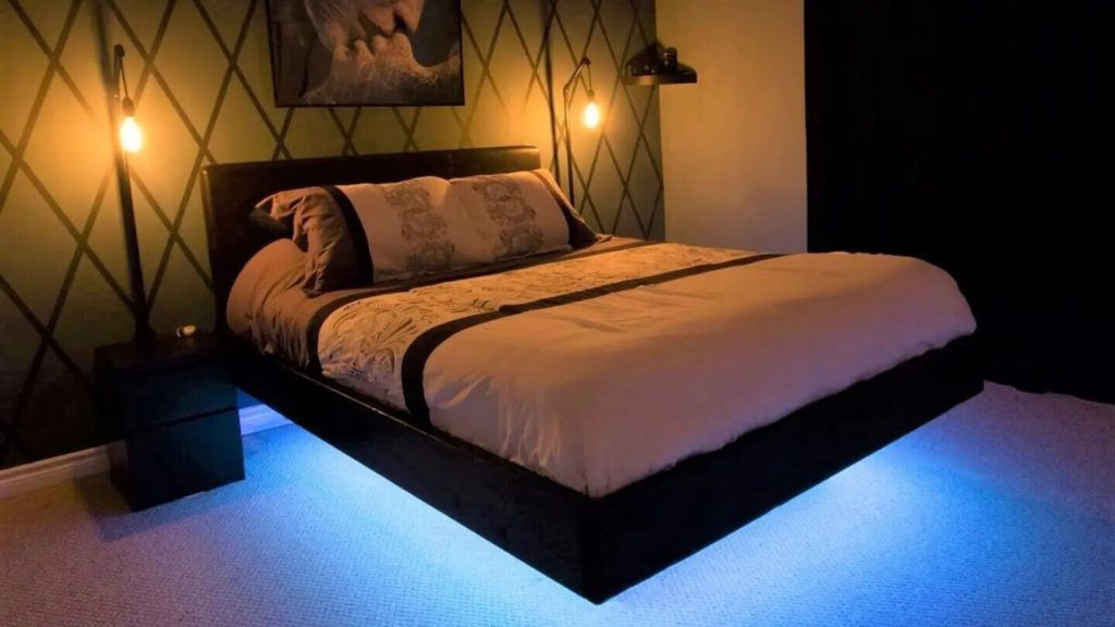 DIY-Floating-Bed-Frame-With-LED-Lighting-Plans