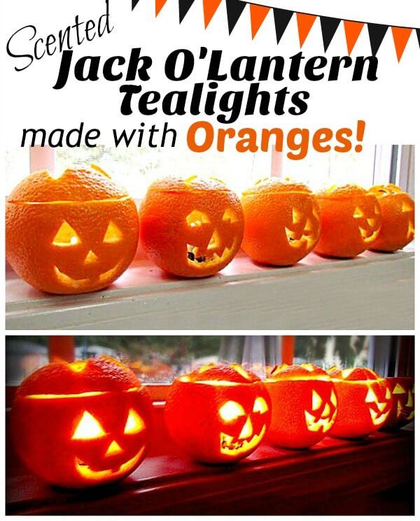Orange Jack O’ Lantern Tea Lights