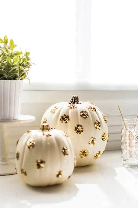 Sequin Polka Dot Halloween Pumpkin