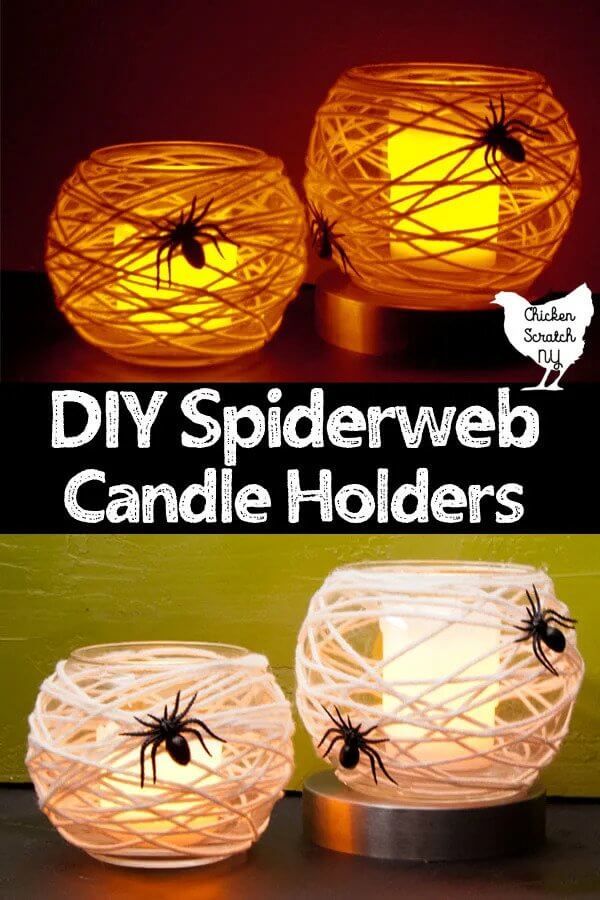 Spiderweb Halloween Candle Holder