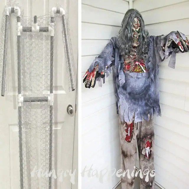 Halloween Prop With A PVC Pipe And Costume