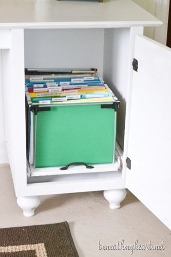 Make A Sliding File Cabinet On The Office Desk