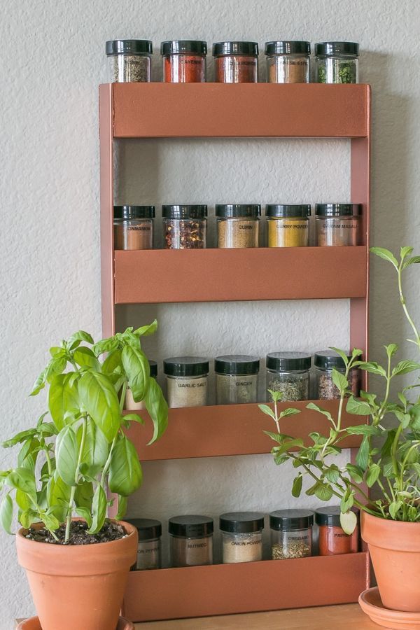 DIY Copper Spice Rack