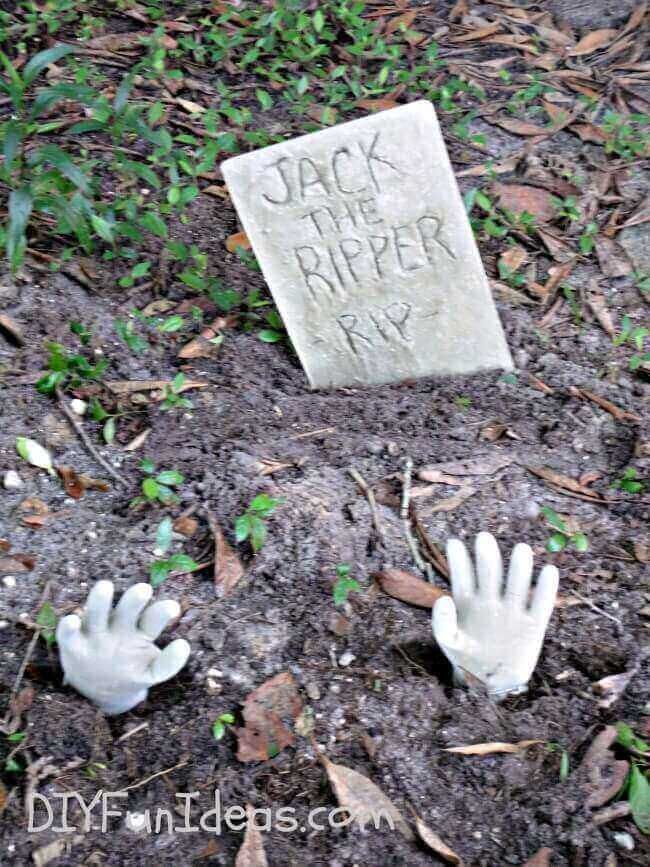 Concrete Tombstones With Hands