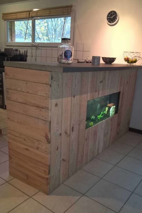  Integrierte Aquarienpalette Bar mit Wachs Beton Zähler