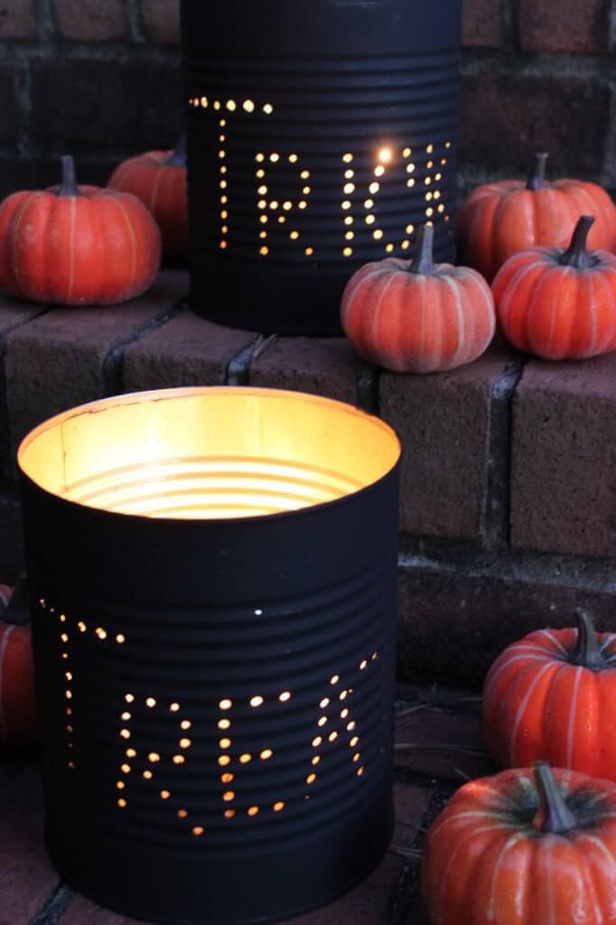 Halloween Tin Can Luminaries